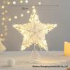 Wrought Iron Luminous Glitter Treetop Star Christmas Decoration