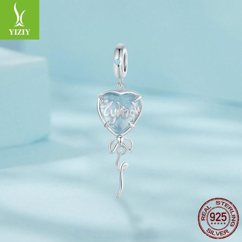 

Синий Шар Любви Сделай Сам Подвеска Аксессуары, Мечтательная Надпись S925 Стерлинговое Серебро Счастливые Бусины