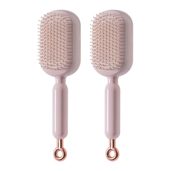1/2/3 Pcs Escova de Cabelo Retrátil Auto-Limpante Massagem no Couro Cabeludo Antiestática Pente Almofada de Ar Portátil Viagem Homens Mulheres Escova para Desembaraçar e Estilizar Cabelo