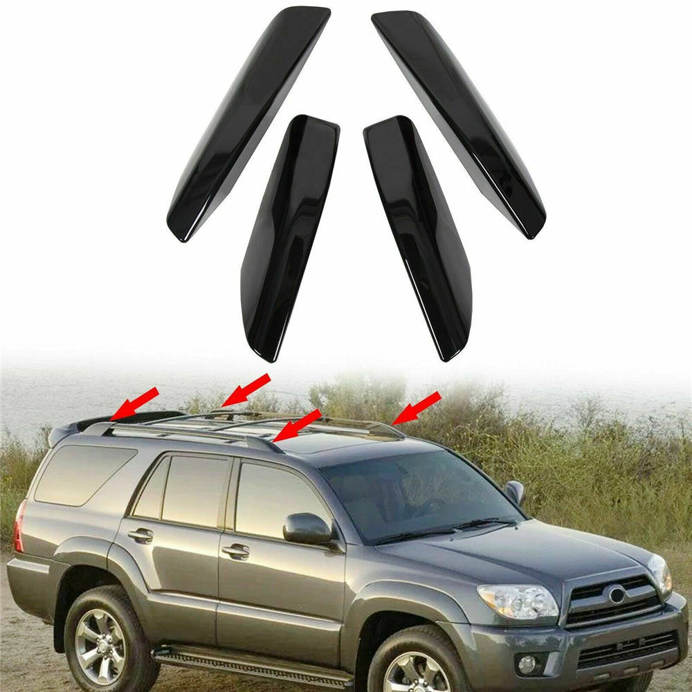 4pcs Car Roof Rack Rail End Cover Caps Black Sliver Replacement for Toyota 4Runner N210 2003 2004 2005 2006 2007 2008 2009