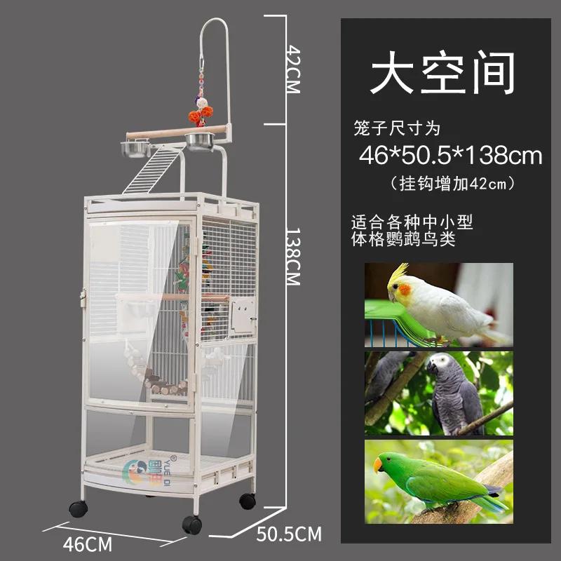 Büyük Villa Akrilik Kuş Kafesleri Lüks Şeffaf Üreme Açık Hava Taşınabilir Kuş Kafesleri Kanarya Besleyici