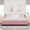 Box Spring Bed with Headboard Pink 200 x 200 cm Velvet