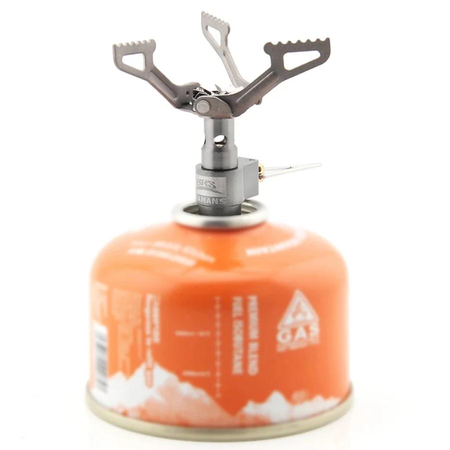 Outdoor Portable Solo Titanium Camping Gas Stove 25g Lightweight Mini Gas Cooker Burner Camping Hiking Gas Burner Brs-3000t