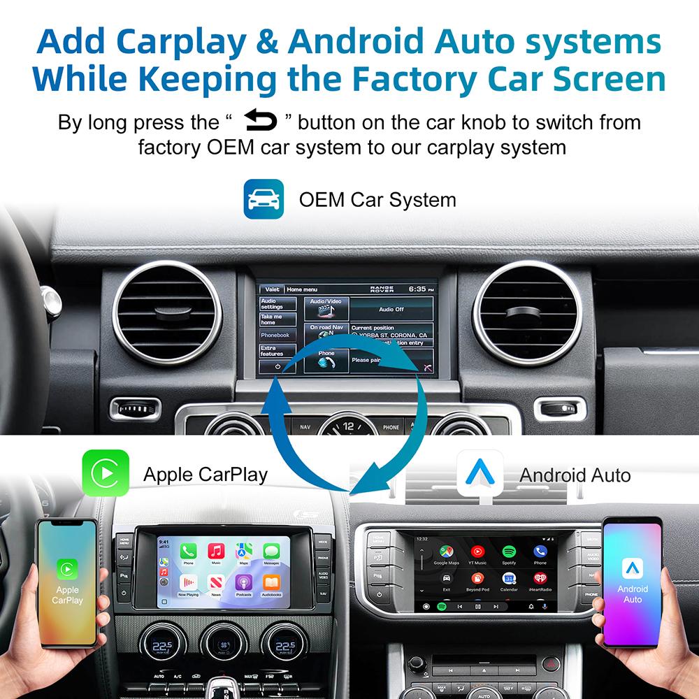 Wireless Carplay Android Auto Fits For Land Rover Jaguar Bosch Discovery4 Evoque Freelander2 XE XF XJL Mirroring Decorder