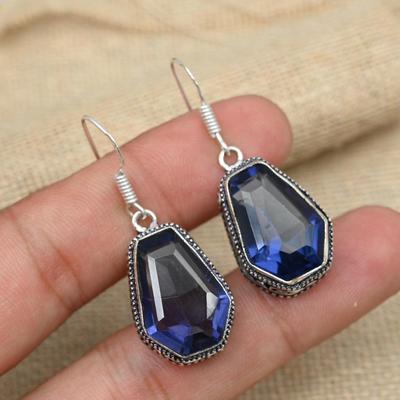 Amethyst Gemstone 925 Solid Silver Jewelry Dainty Vintage Design Jewelry Earrings For Her