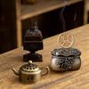 Vintage Alloy Incense Burner Stick Holder Three Legged Hollow Out Mini Sandalwood Censer Incense Burner Home Decoration