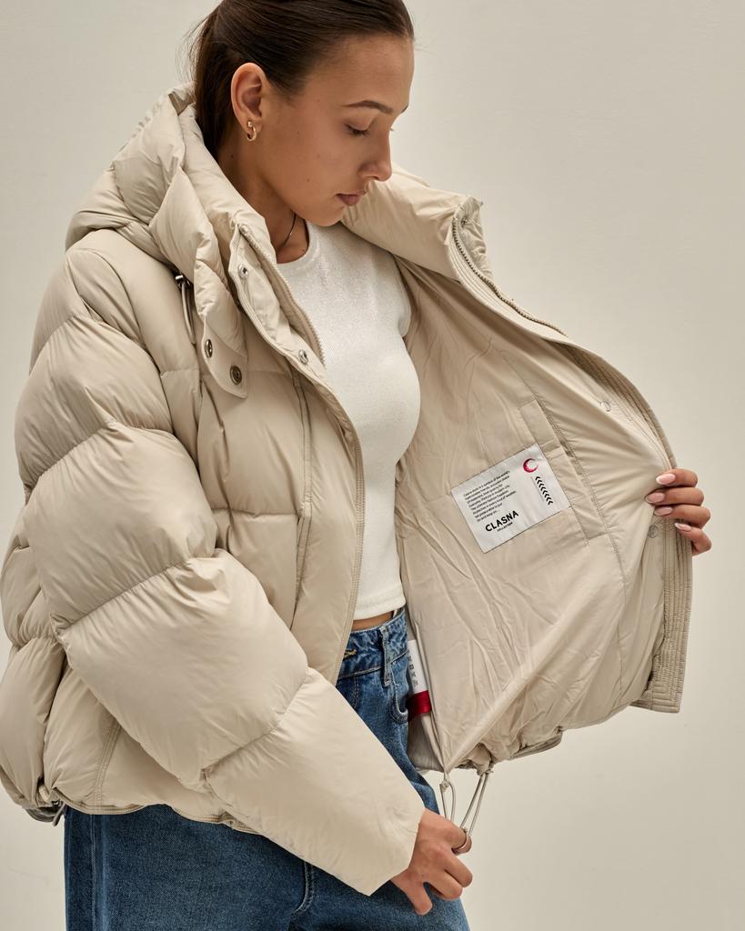Куртка зимняя Clasna 27978 XS молочная