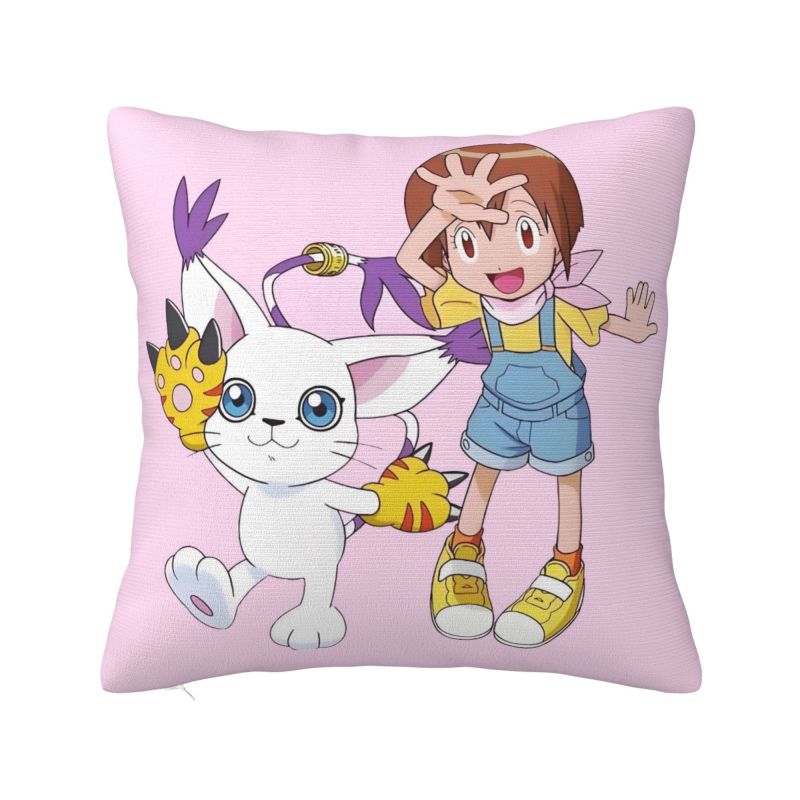 Custom Gatomon Modern Throw Pillow Cover Adventure Anime Chair Cushion