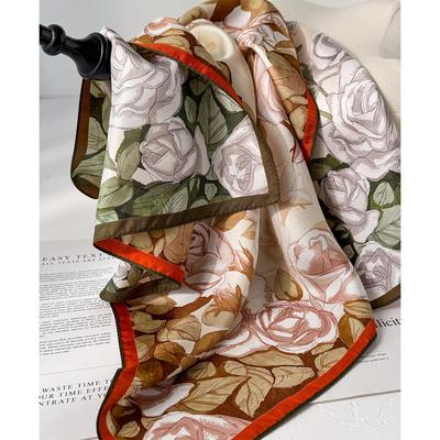 100% Natural Twill Silk Scarf for Women Neck Tie Double Side Foulard Shawl Wrap Square Neckerchief Hijab Bandana Schal Scarves