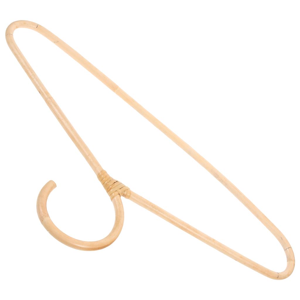 Rattan Clothes Hanger Natural Wood Handmade Single Hook Wardrobe Closet Storage Decorative Vintage Adult Kids