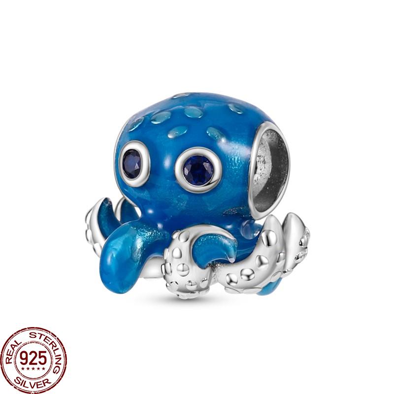 Women copper Sea Summer Design Dangle Turtle Starfish Octopus Dolphin Bead Charms Charm Bead Charms Authentic Accessories Bracelets Jewellery