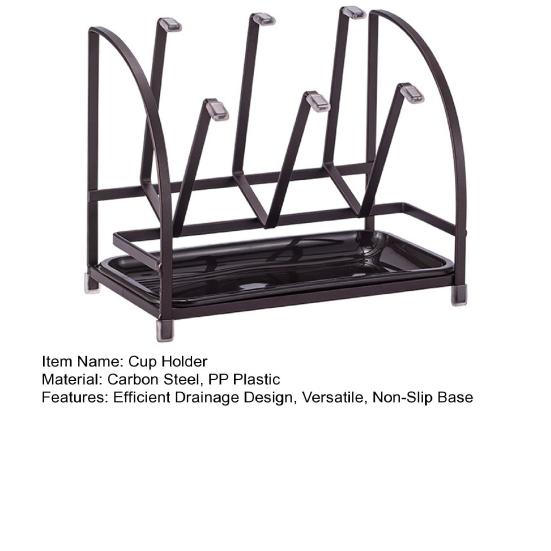 Cup Bottle Drying Rack with Removable Drip Tray Iron Storage Rack