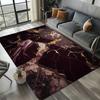 Smaragdgrüner und goldener Teppich – Luxuriöses Marmor-inspiriertes Muster für Wohnzimmer oder Schlafzimmer, rutschfest, elegante Heimdekoration