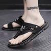 Fashion Summer Men Sandals Casual Genuine Leather Leisure Sandals Designer Shoes Men Flip Flops Casual Clip On One Piece Agency