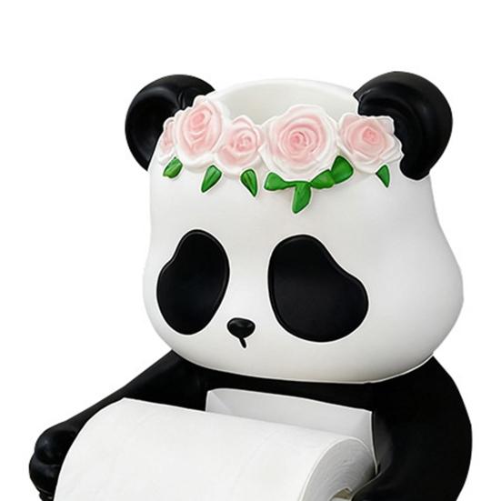 Tissue Holder Panda Design Flexibly Fixed Napkin Rack with Non-Slip Surface Easy Installation Tissue Storage Rack Bathroom Accessories