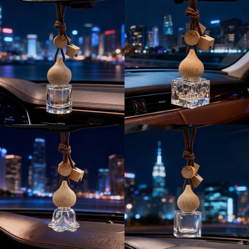 1Pcs Aromatherapy Essential Oil Bottle Hanging Car Perfume Bottle Ornament Auto Air Freshener Car Decoration Interior For Home