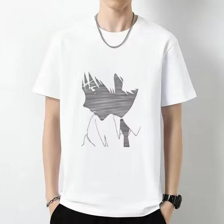 New] Summer round neck short-sleeved T-shirt men's casual versatile tops cartoon avatar T-shirt men's clothing