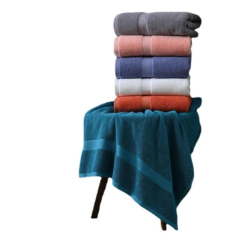 High Quality Bath Towel Skin-friendly Durable Soft and Comfortable Cotton Bath Towel 80*160 Thickened Plain Color Cotton Absorbent Hotel Bath Towel
