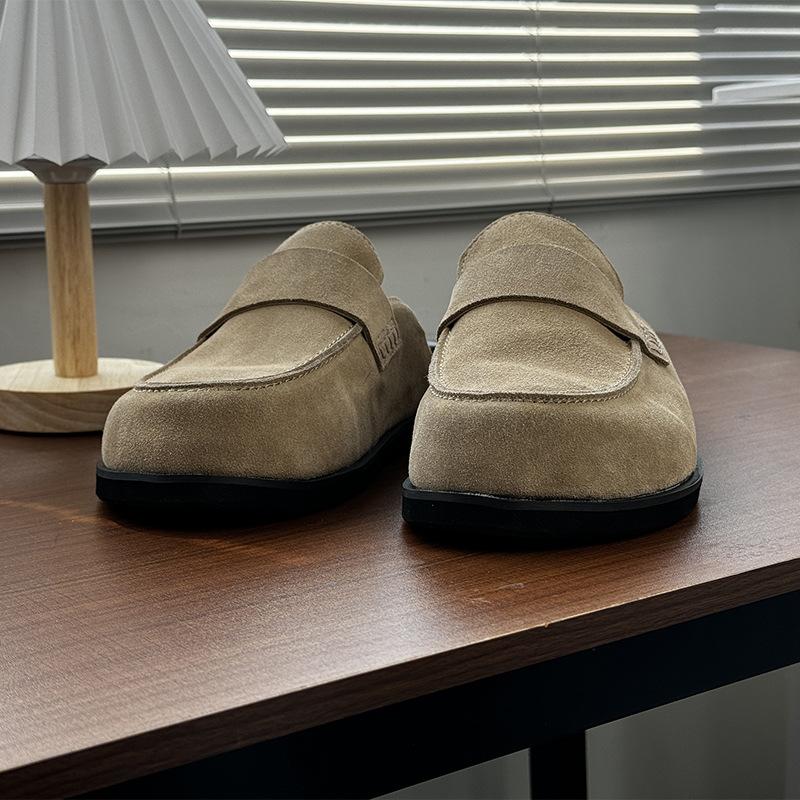 2025 new anti-velvet thick-soled bag head half slippers men's outer slippers lazy casual shoes 55336-Z