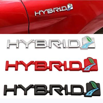 3D Metal HYBRID Logo Car Emblem Fender Badge Rear Trunk Decal For Reiz RAV4 HYBRID Sticker Auto Styling Accessories