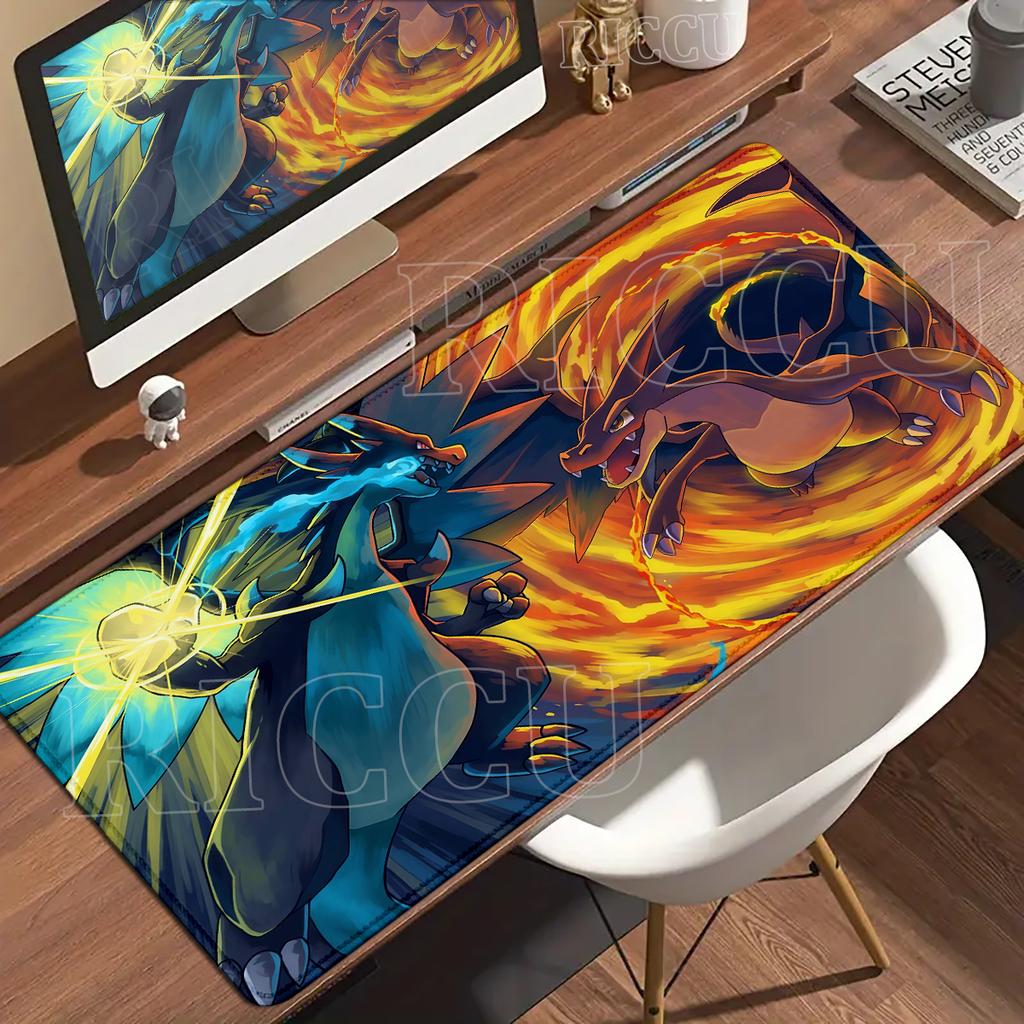 Mouse Pad Anime Gaming Accessories Large Playpad Gamer Computer Office Laptop PC Keyboard Desk Mat P-Pokemons Charizard Mousepad