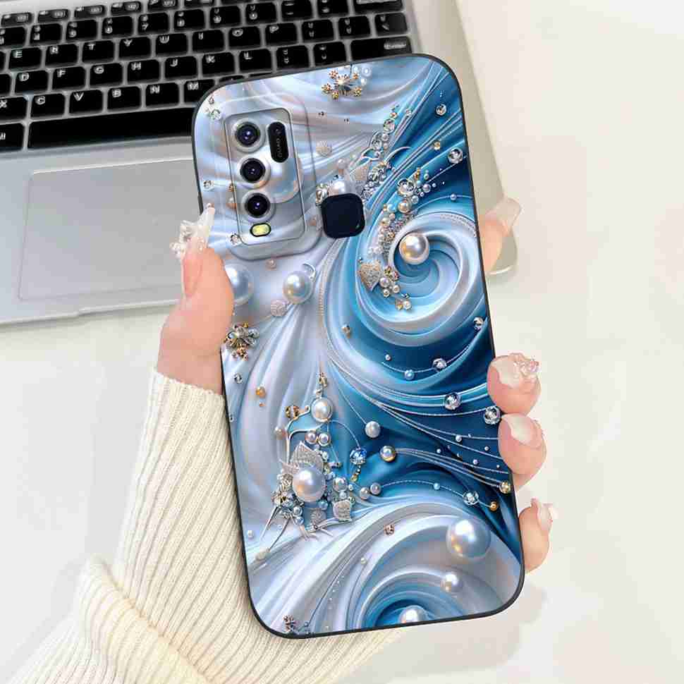 For vivo Y50 2020 1935 6.53" Case Cherry Girl Soft Silicone Cover Cartoon Rabbit For Vivo y50 VIVO Y50 V1965A Phone Cases Bumper