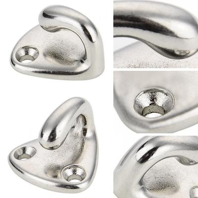 2pcs Marine 316 Stainless Steel Mini Boat Fender Hook Carabiner Pad Eye Marine Sailing Silver Fender Hooks 27mm X