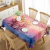 3D Flowers Rose Tree Tablecloth Watercolor Art Drawing Rectangle Table Cover for Living Room Dining Room Coffee Table Decor