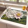 Oil Painting Style Floral Water-Absorbent, Stain-Resistant Kitchen Mat – Heat Insulation, Wear-Resistant, Easy-Clean Draining Mat