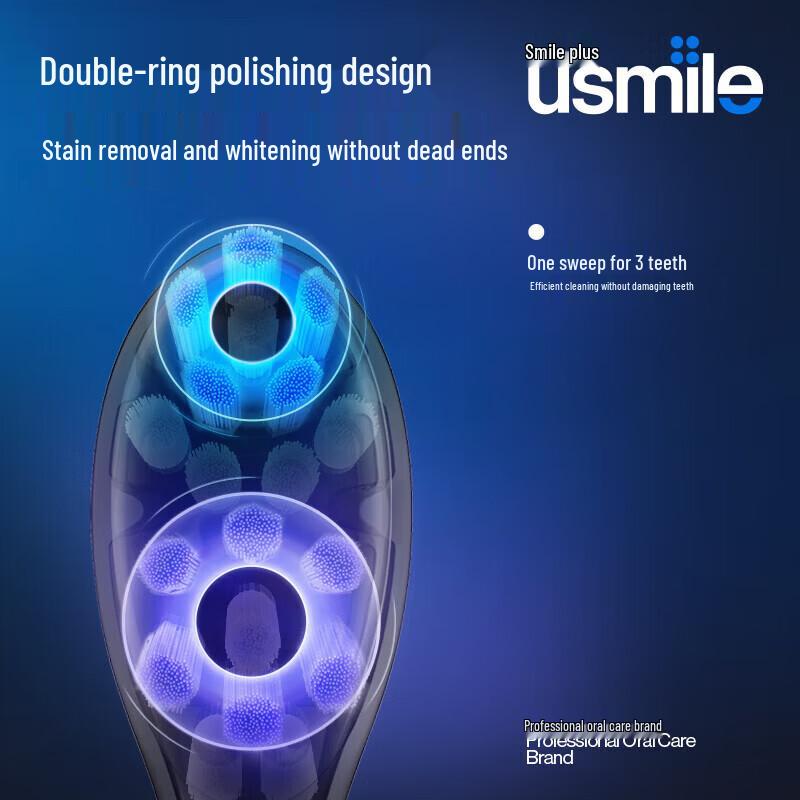 usmile Shock-Absorbing Electric Toothbrush Replacement Heads CN Plug (adapter Included)