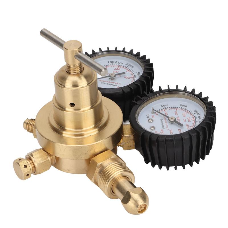 Nitrogen Pressure Gauge Regulator Test Kit Brass Inlet Outlet Connection with 200cm Hose