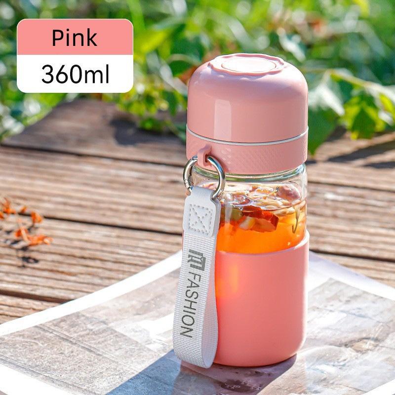 

360 мл Портативный стакан для воды Герметичный Жаростойкий Стеклянная бутылка для питья Чашки для молока и кофе Дорожный Бытовой Офисный Стакан для воды Подарок 360ML