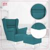 Zoja Wing Chair with Footrest Scandinavian Family Meble Turquoise Velvet