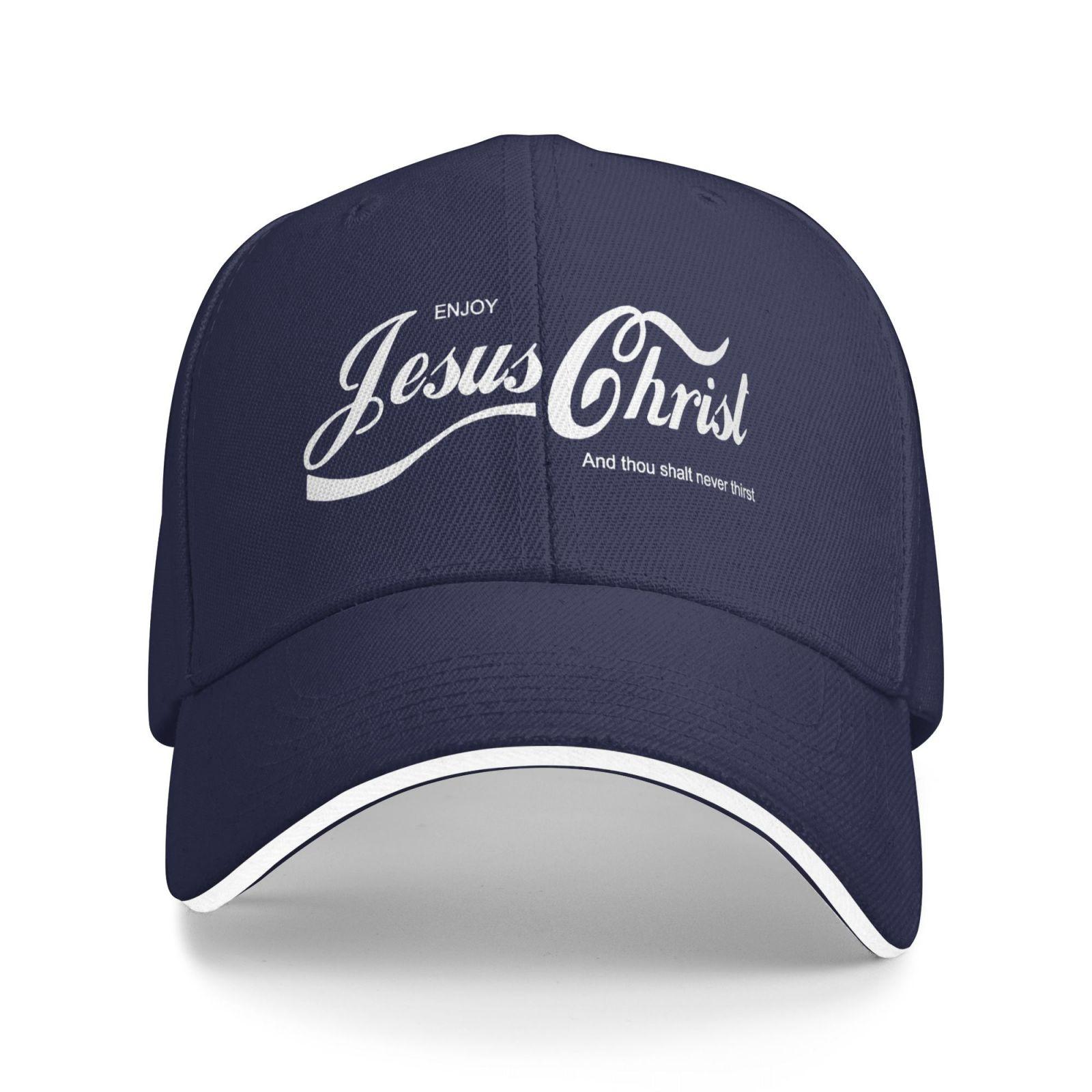Enjoy Jesus Christ The Real King Christian Funny Men Hat Faith Prayer Graphic Fashion New Cotton Unisex Baseball Cap