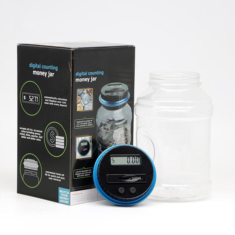 Electronic Piggy Bank Counter Coin Digital LCD Counting Coin Money Saving Box Jar Coins Storage Box For USD EURO Money Gifts