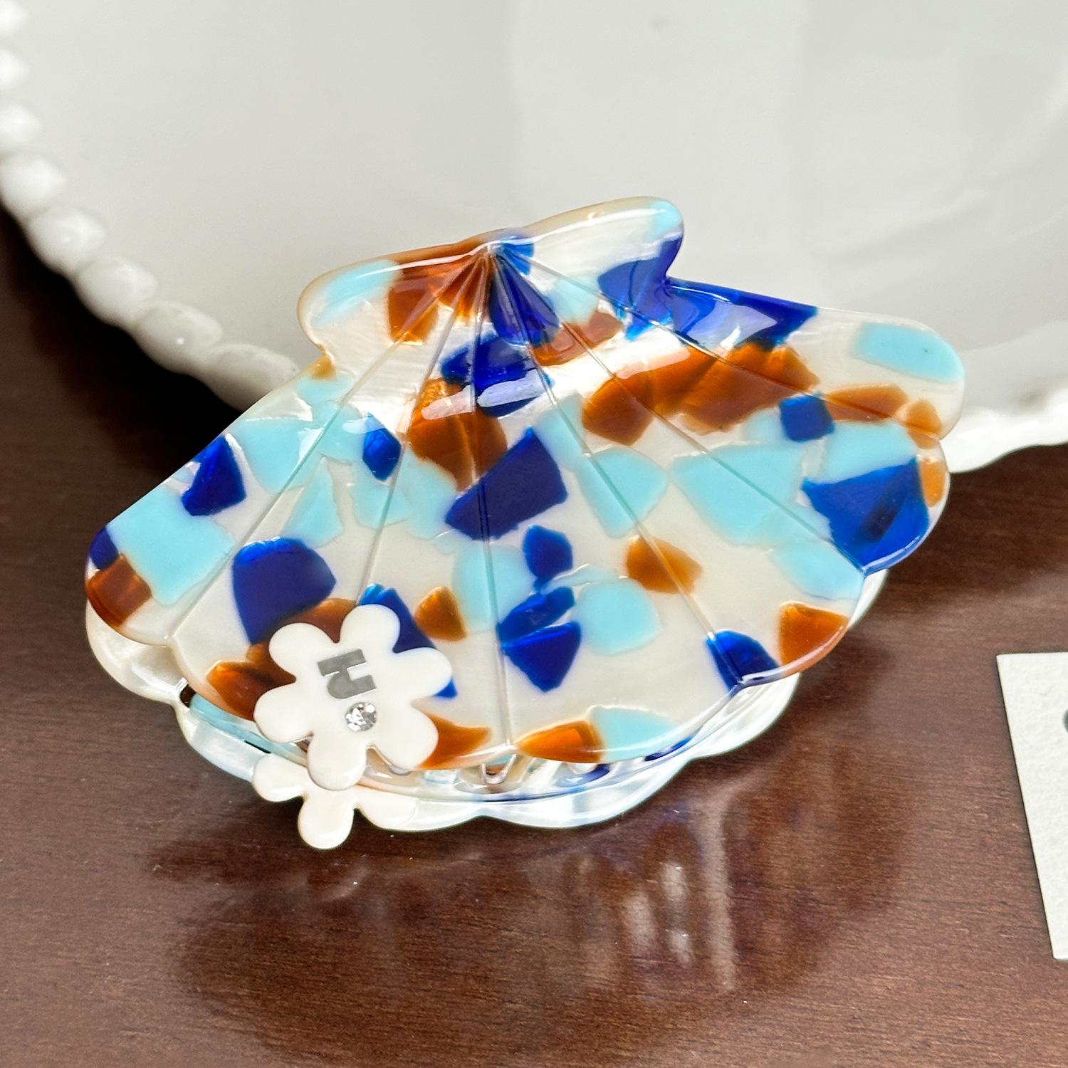 

Заколка-краб для волос из ацетата с яркими цветами и элегантными цветочными деталями из страз Multicolor9cm