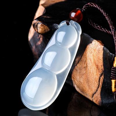 Minimalist White Chalcedony Guanyin Pendant Necklace for Men and Women