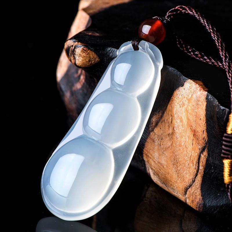 Минималистичное Белое Халцедоновое Ожерелье-Кулон Гуаньинь для Мужчин и Женщин 695 mm