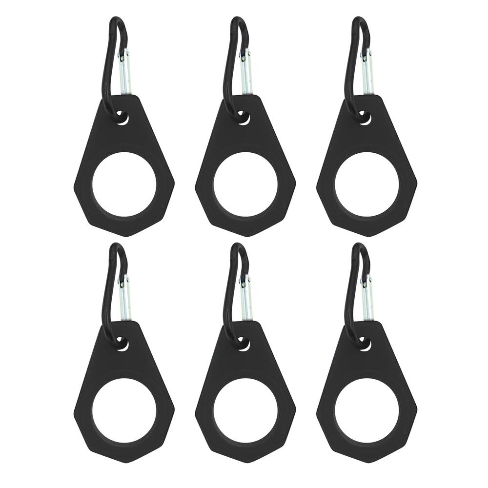 Water Bottle Buckle Holder Portable Bottle Carrying Clip 6 Pieces Silicone Drinking Container Buckle With Carabiner For Hiking