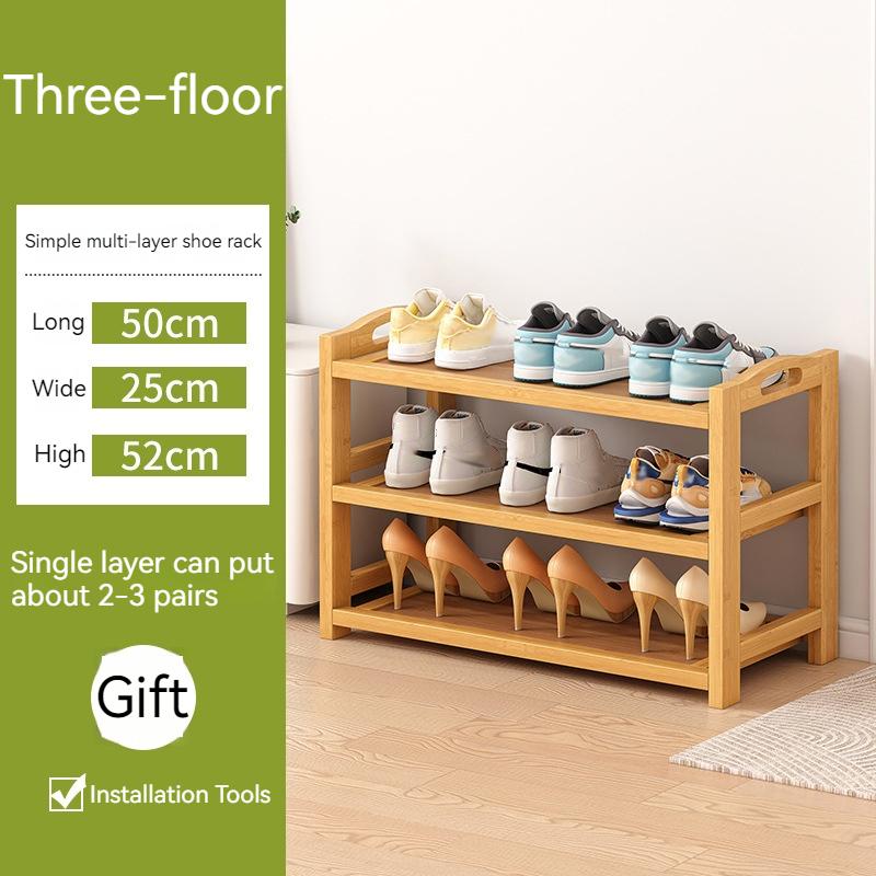 Bamboo Shoe Rack Simple Entrance Shoe Cabinet MultiLayered Storage Large Capacity Shoe Shelf for Space Saving Home Organization 8494₽