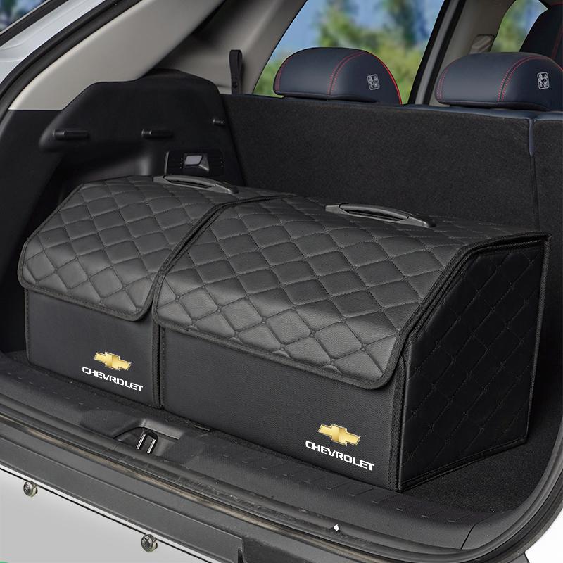 QLNRS1 Car Trunk Organizer Box Foldable Storage Tidying Bag Accessories For Chevrolet Sonic Silverado Z71 Aveo Trailblazer Bolt Spark