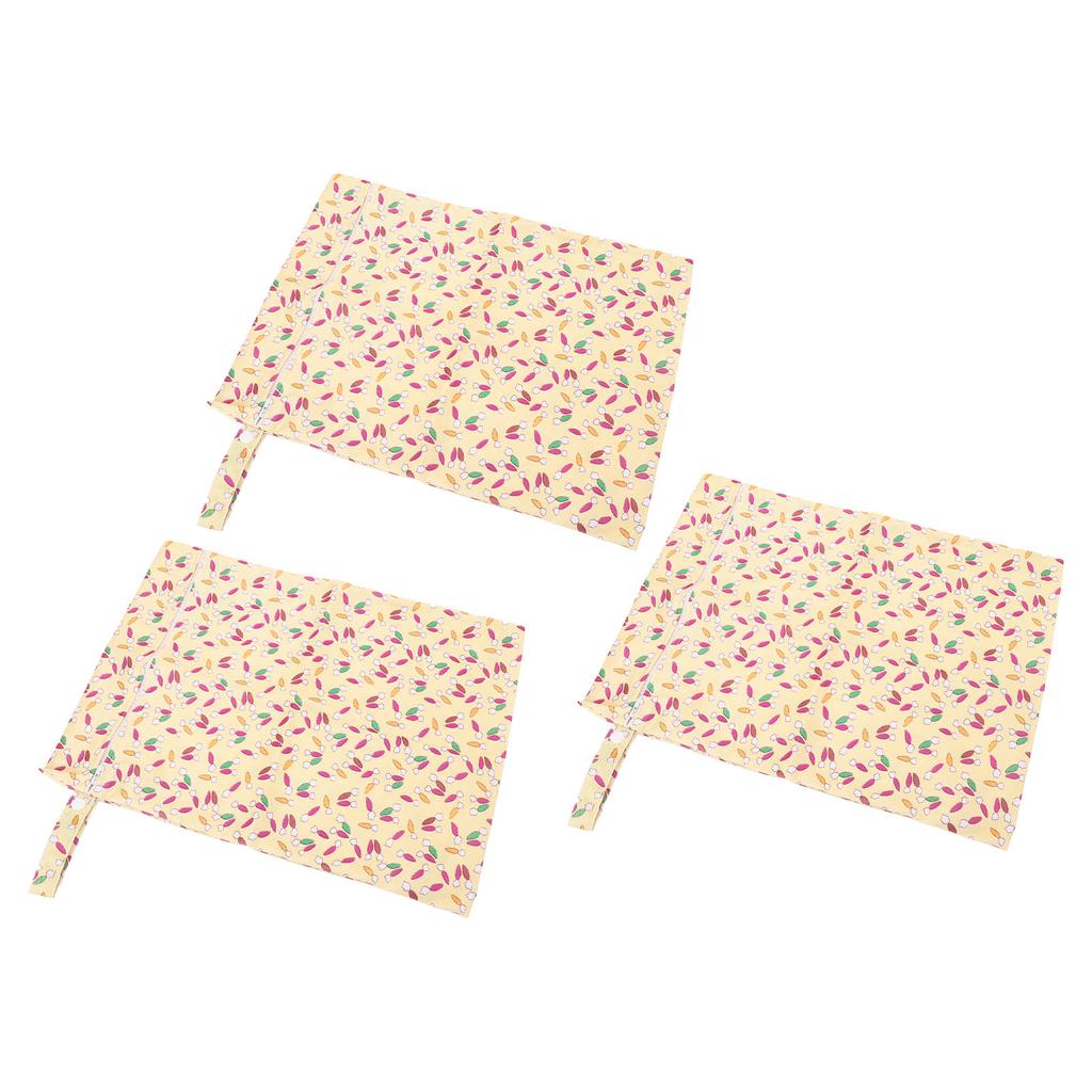3PCS Portable Diaper Bags with Zipper Water Proof Reusable Baby Diaper Organizer Stroller Hanging St