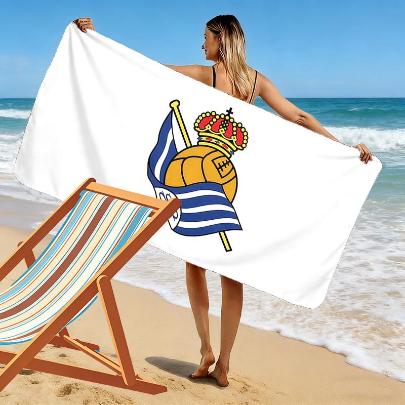 Real Sociedad Print Beach Towel, Large Soft Quick Dry Towel for Beach Camping Swimming