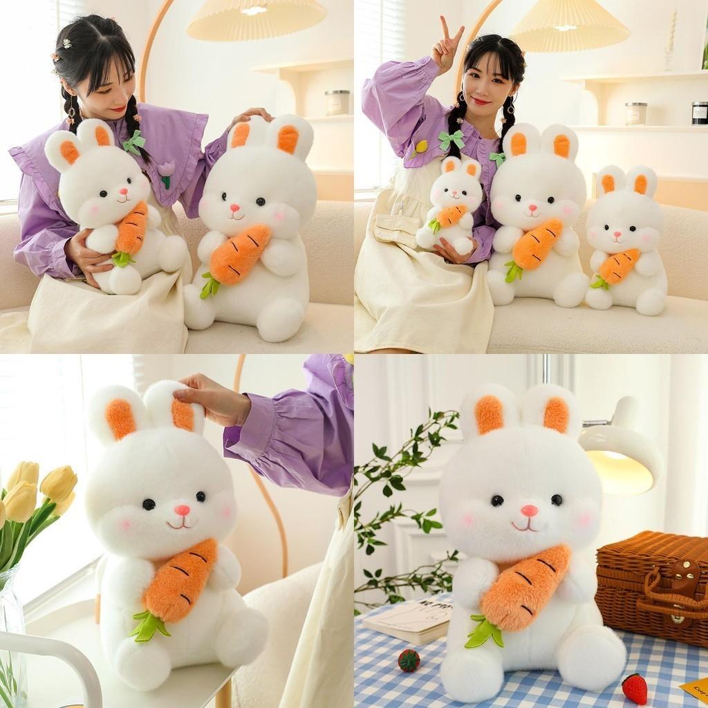 Adorable Carrot Rabbit Plush Toy Soft Stuffed Animal Pillow Cute Bunny Doll Birthday Gift For Girls