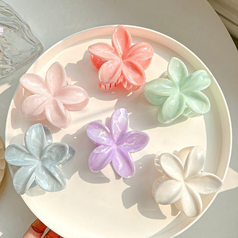 Farbverlauf Frangipani Haarspange Damen Vielseitig Süß Resort Fee Haifisch-Clip Vintage Haaraccessoires