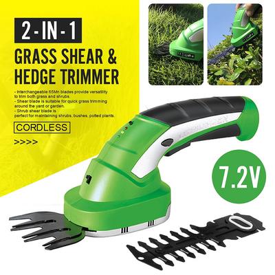 2'si 1 Arada 7.2V Elektrikli Çim Biçme Makinesi Elektrikli Çit Budama Makası Ev Tipi Çim Biçme Makinesi Şarj Edilebilir Ot Alma Makası Budama Makası Bahçe