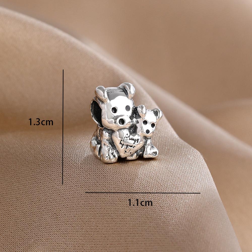 New 925 Silver Puppy Panda Bee Hedgehog Pendant, Suitable for European Bracelet DIY Exquisite Jewelry