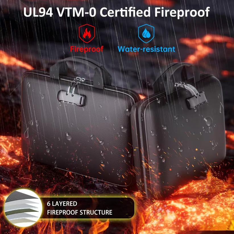 Waterproof And Fireproof Document Storage Bag, Certificate Passport Card Accordion Bag, Multifunctional Password Lock File Pouch