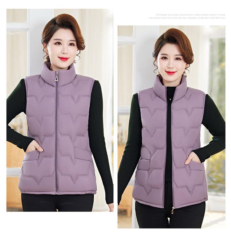 Nowa lekka bawełniana kamizelka krótka kurtka dopasowana bez rękawów wiatroodporna damska kamizelka z bawełny puchowej