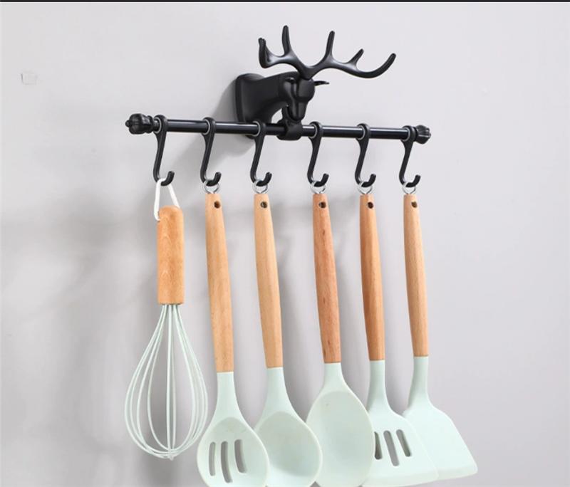 Tuqiu Kitchen Row Hooks Robe Hook Clothes Hook Antique Bronze Towel Hanger Aluminum Bathroom Hardware Bathroom Accessories